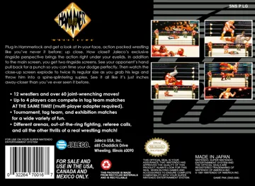 Hammer Lock Wrestling (USA) box cover back